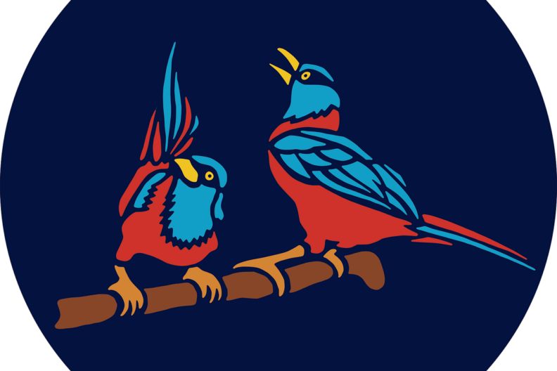 digital image of two birds on a branch